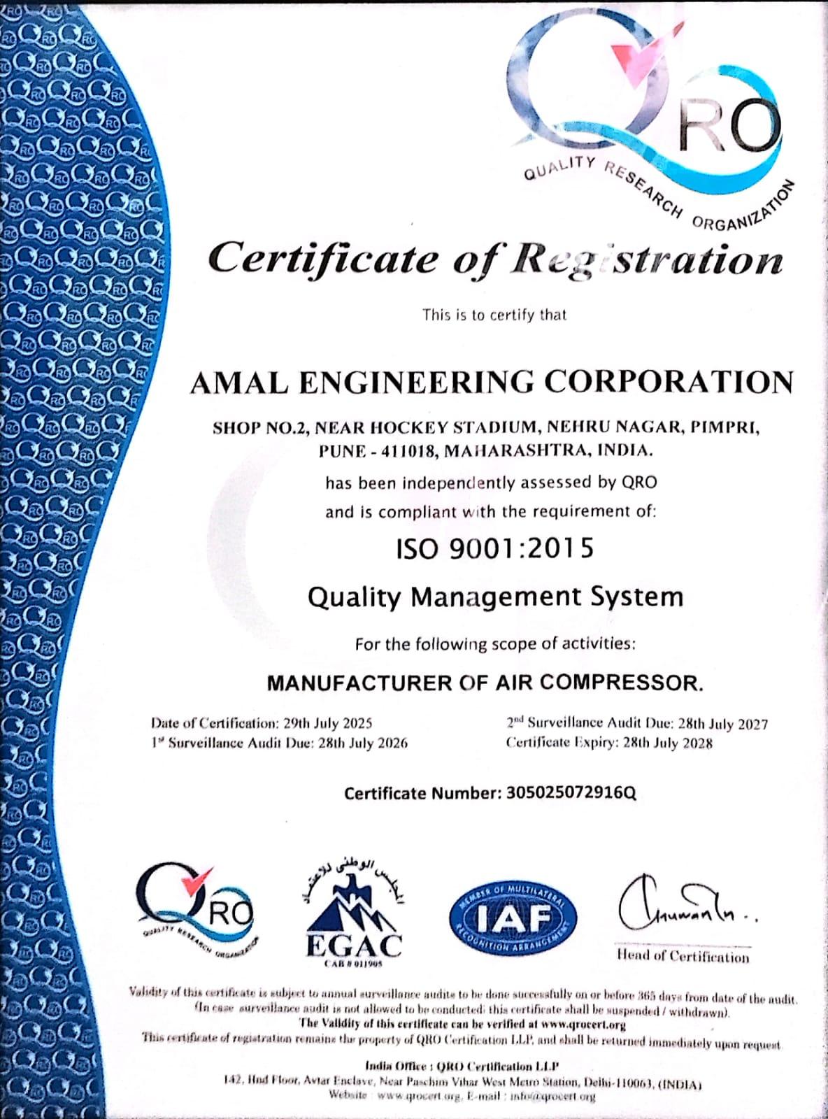 ISO Certificate